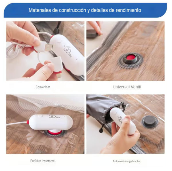 Bolsas de almacenamiento al vacío con bomba eléctrica USB